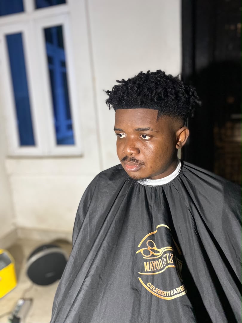 Curly top fade